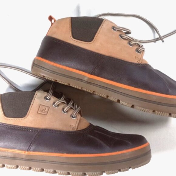 Sperry Rain Boot Top Sider Drake Mens 8M Waterproof Chukka Brown and Tan Clean - Picture 4 of 16
